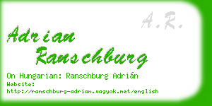 adrian ranschburg business card